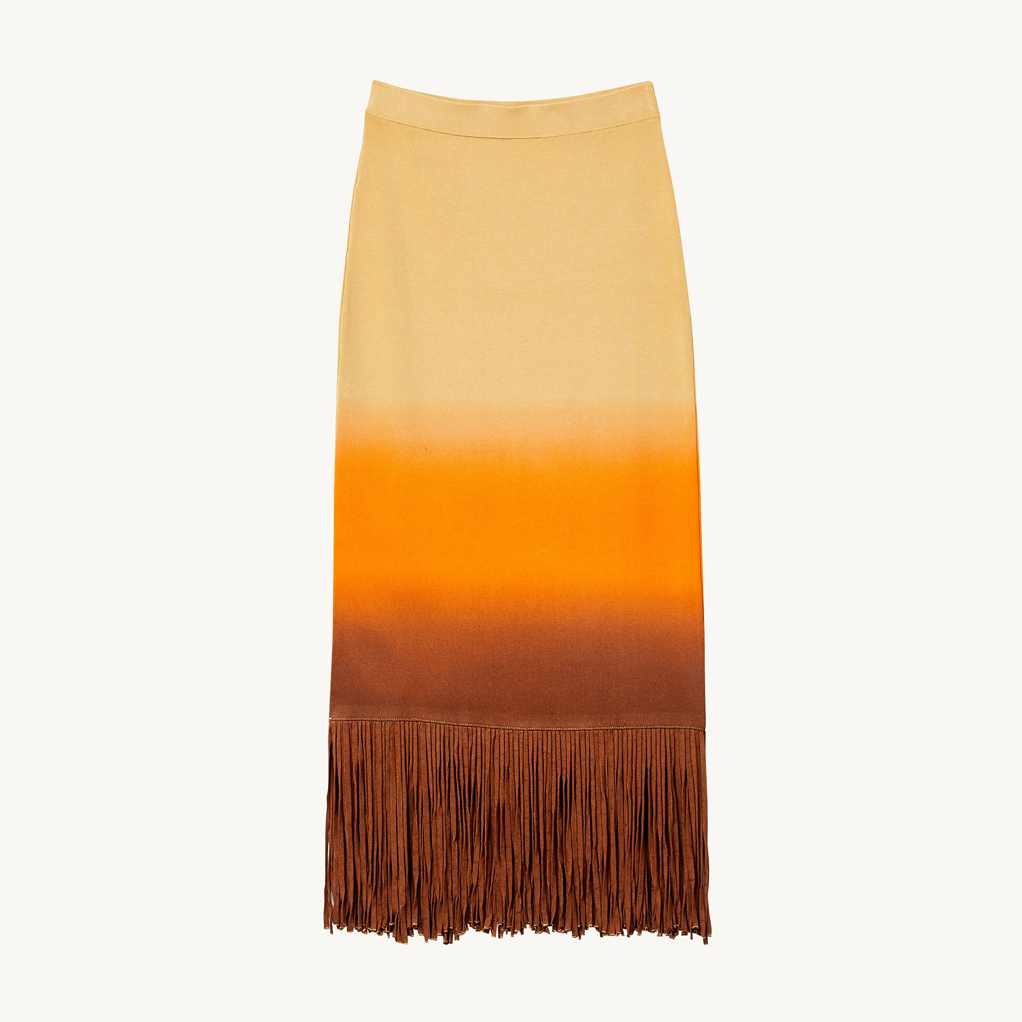 Midi skirt with tie-dye fringing - 1