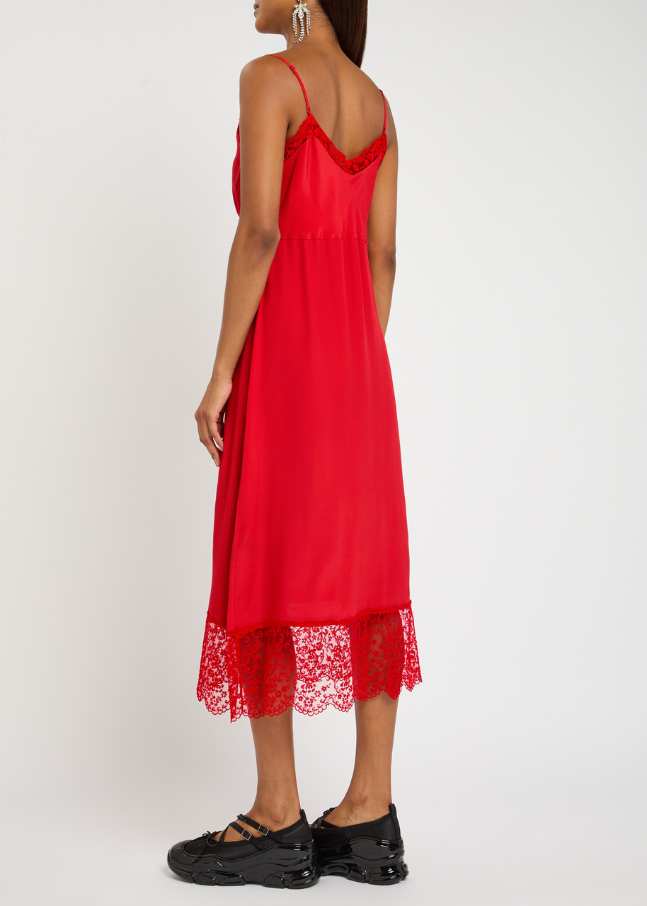Simone Rocha Lace-trim Crepe de Chine Midi Slip Dress - 3