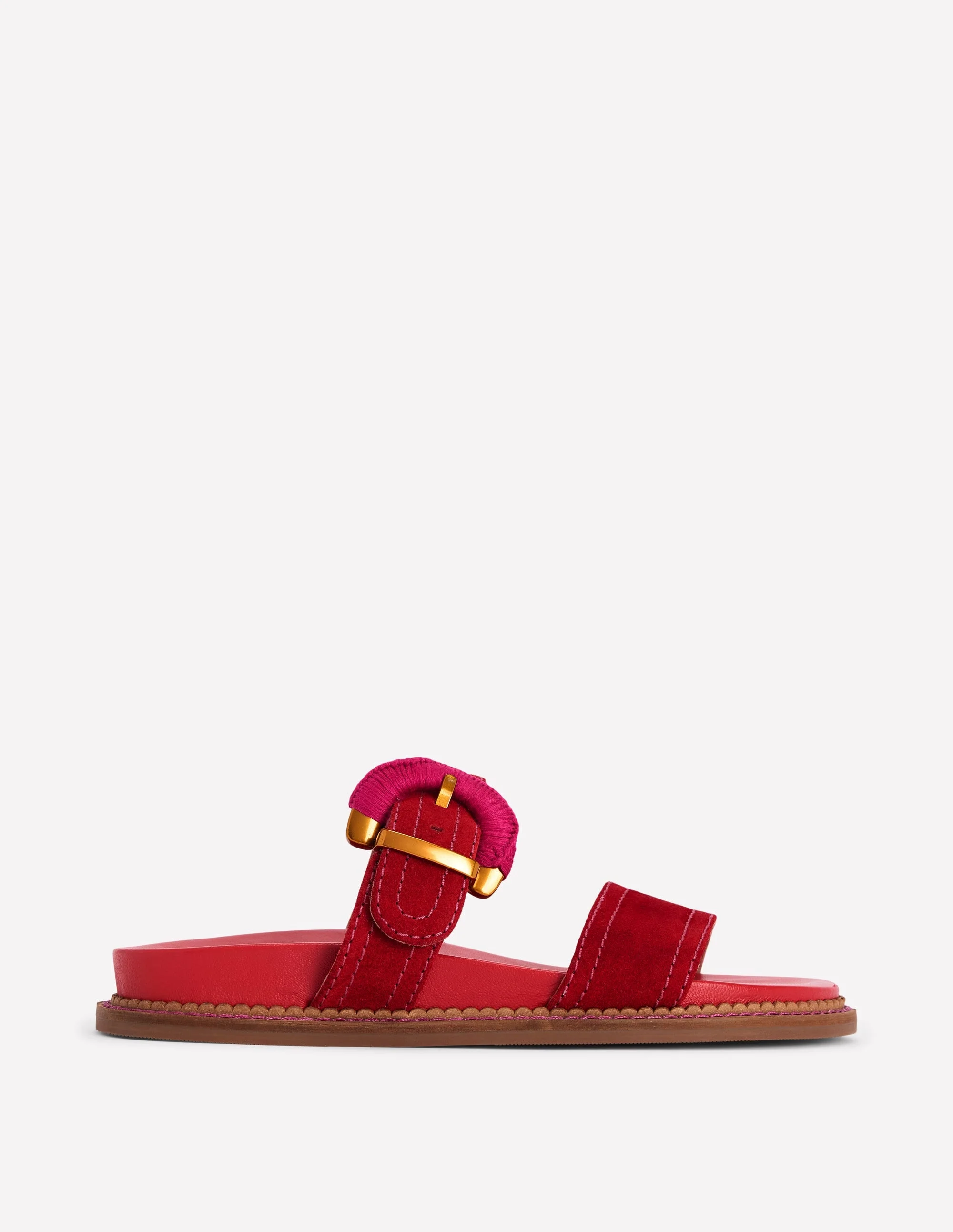 Caryl Double Strap Sandals-Post Box Red - 1