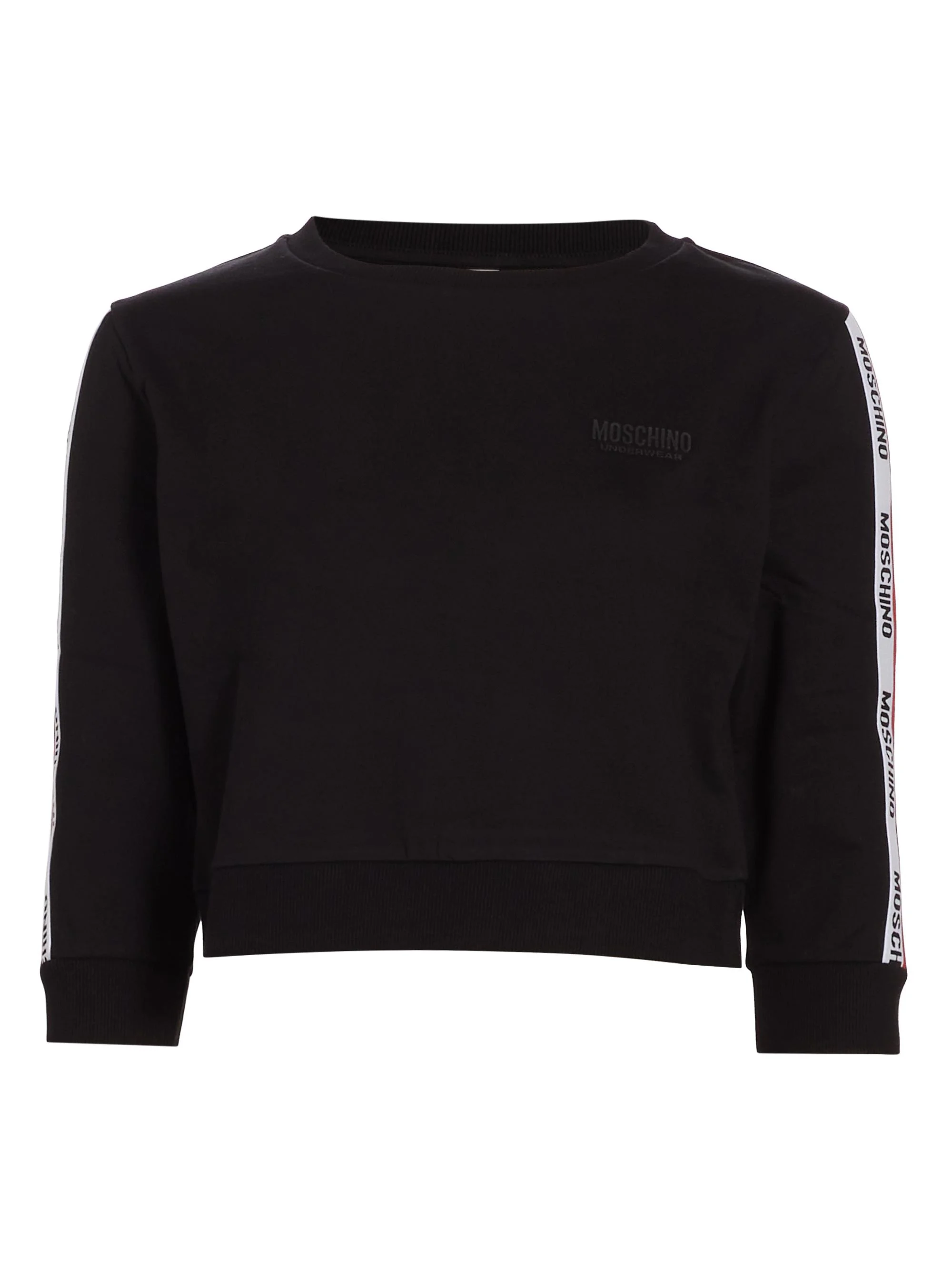 Women's Core Stretch Cotton Crop Sweatshirt - Black - 1