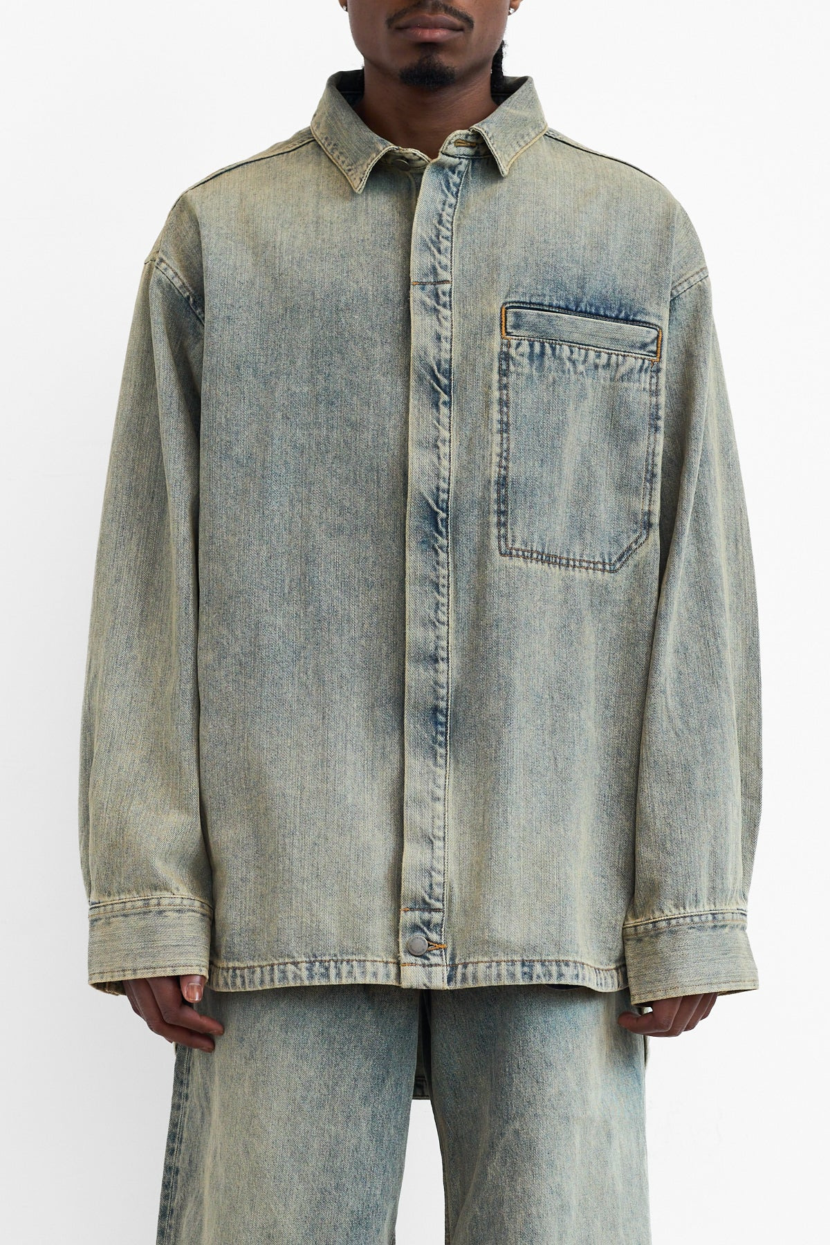 Entire Studios Herculean Denim Shirt Surface Wave - 4