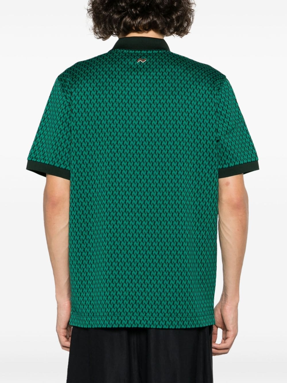 monogram-pattern cotton polo shirt - 4
