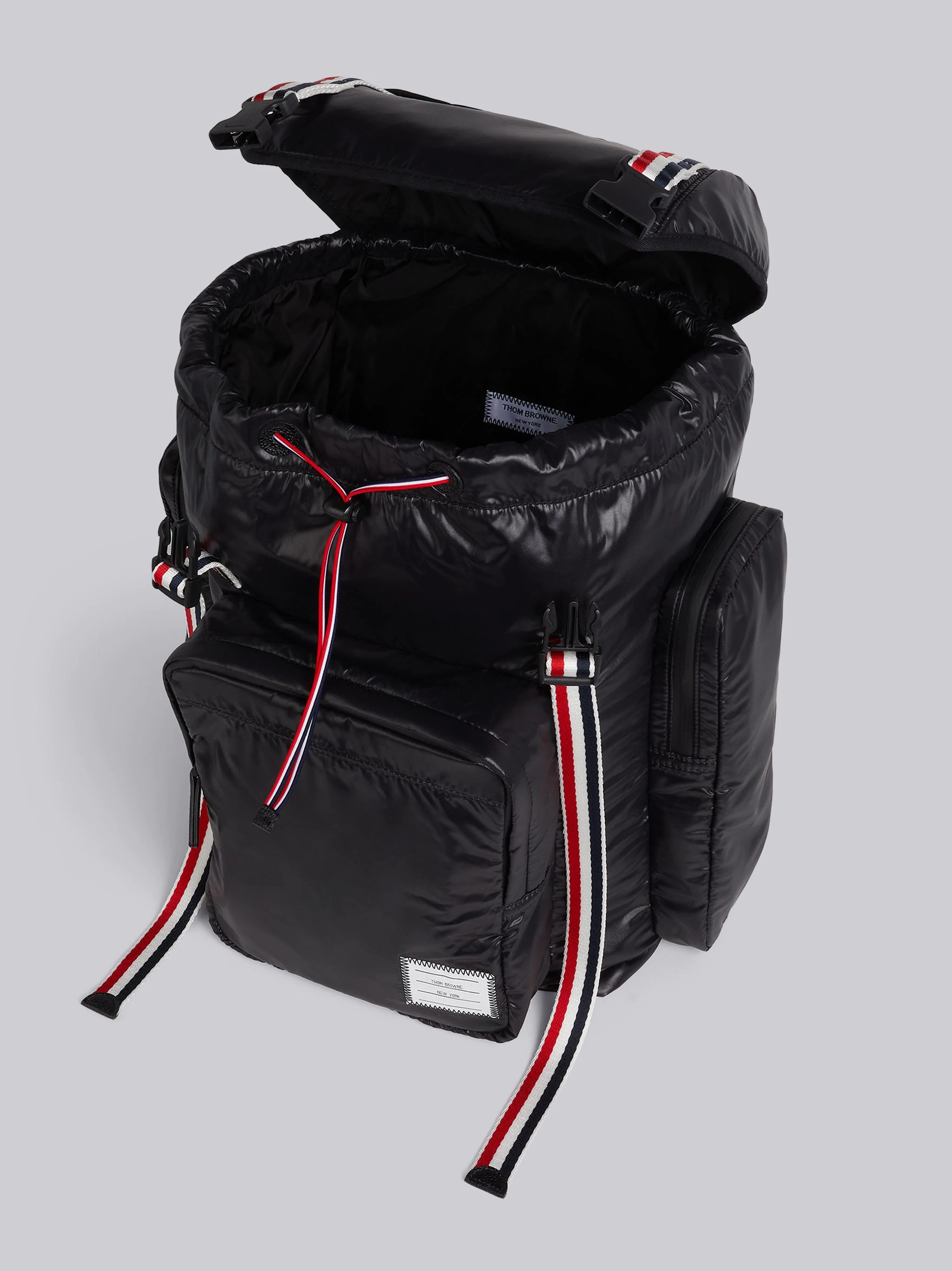 Black Ripstop Tricolor Webbing Backpack - 5