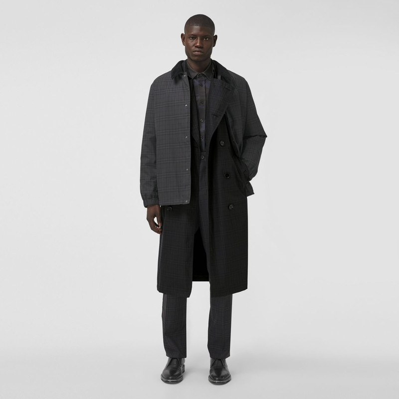 Check Cotton Trench Coat 9