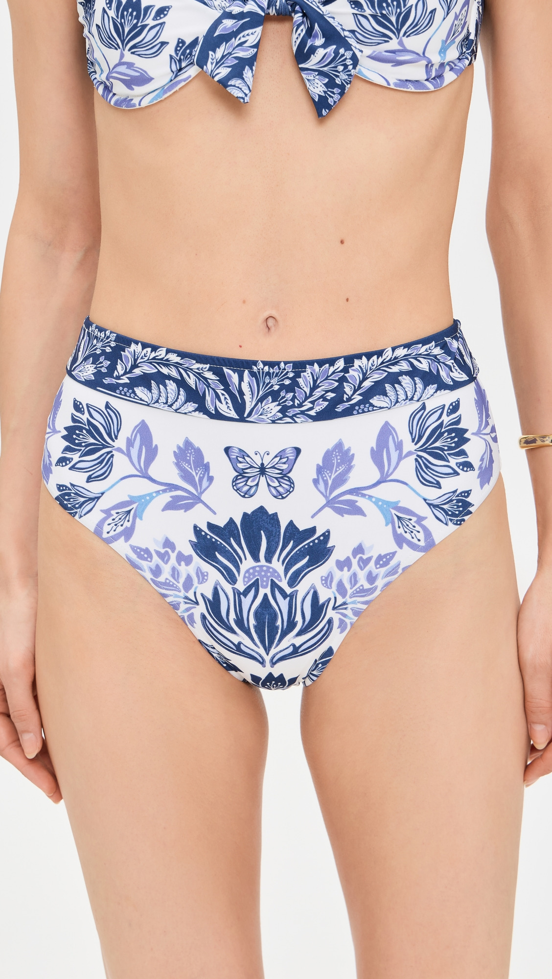 Delicate Tapestry High Waist Bikini Bottoms - 1