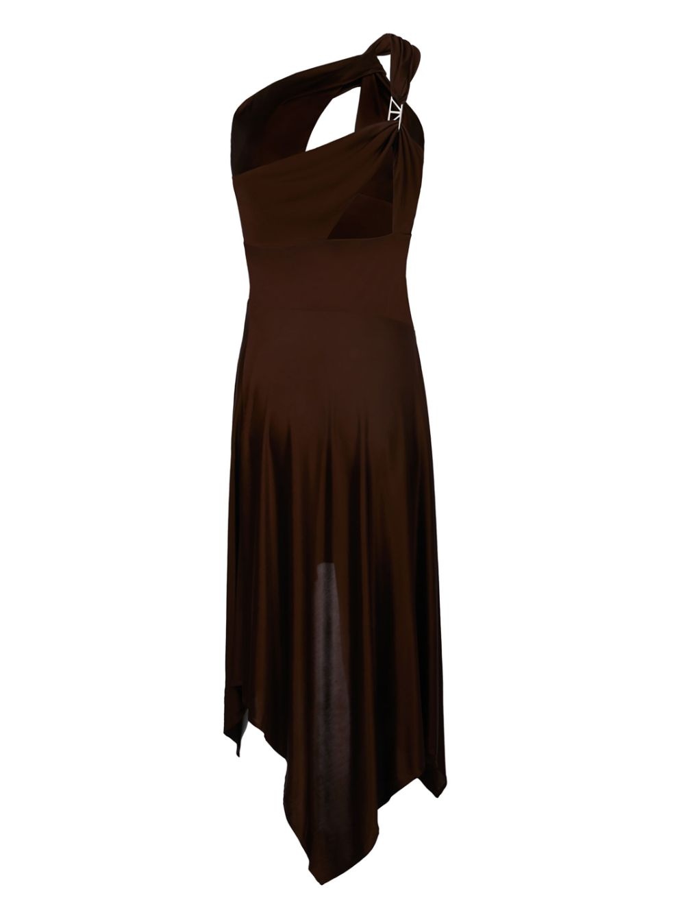 asymmetric one-shoulder midi dress - 4