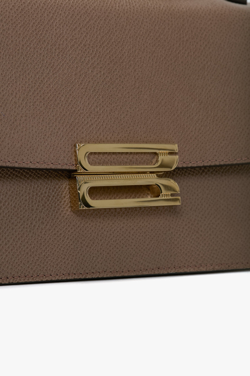 Victoria Beckham Mini Dorian Bag In Dove Grey Grained Leather outlook
