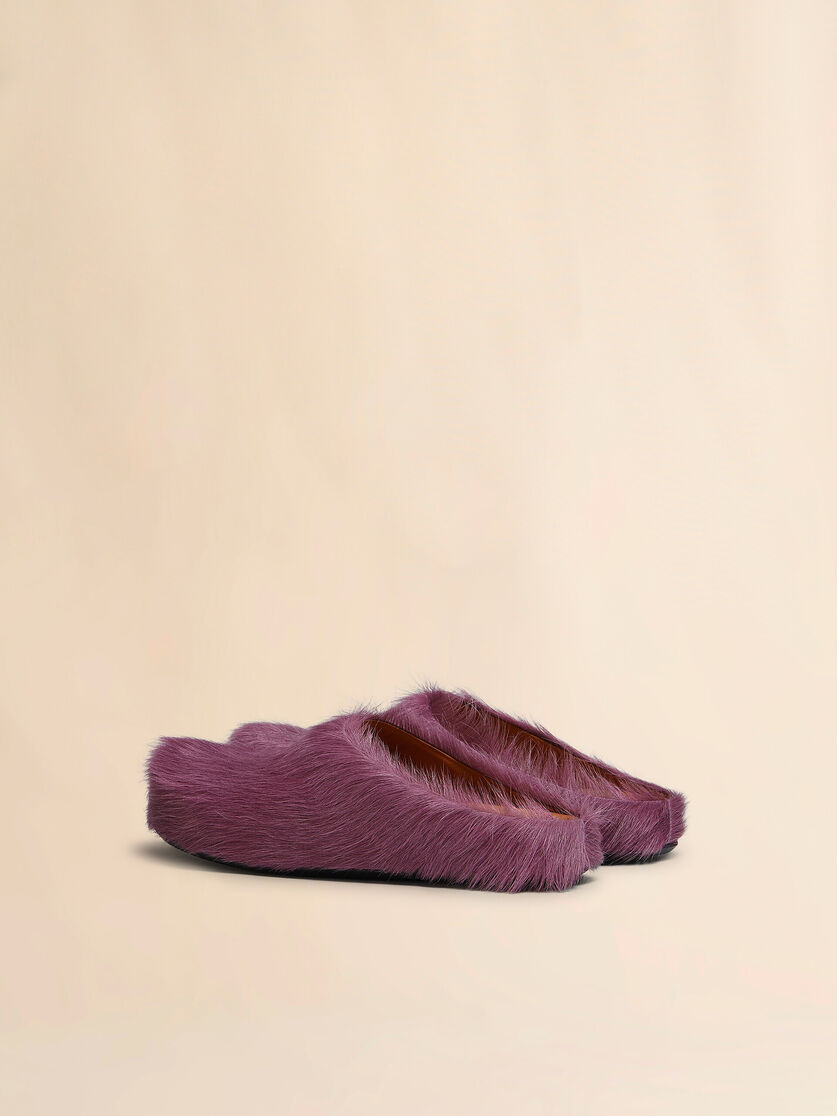 PURPLE LONG HAIR CALFSKIN FUSSBETT SABOT - 3