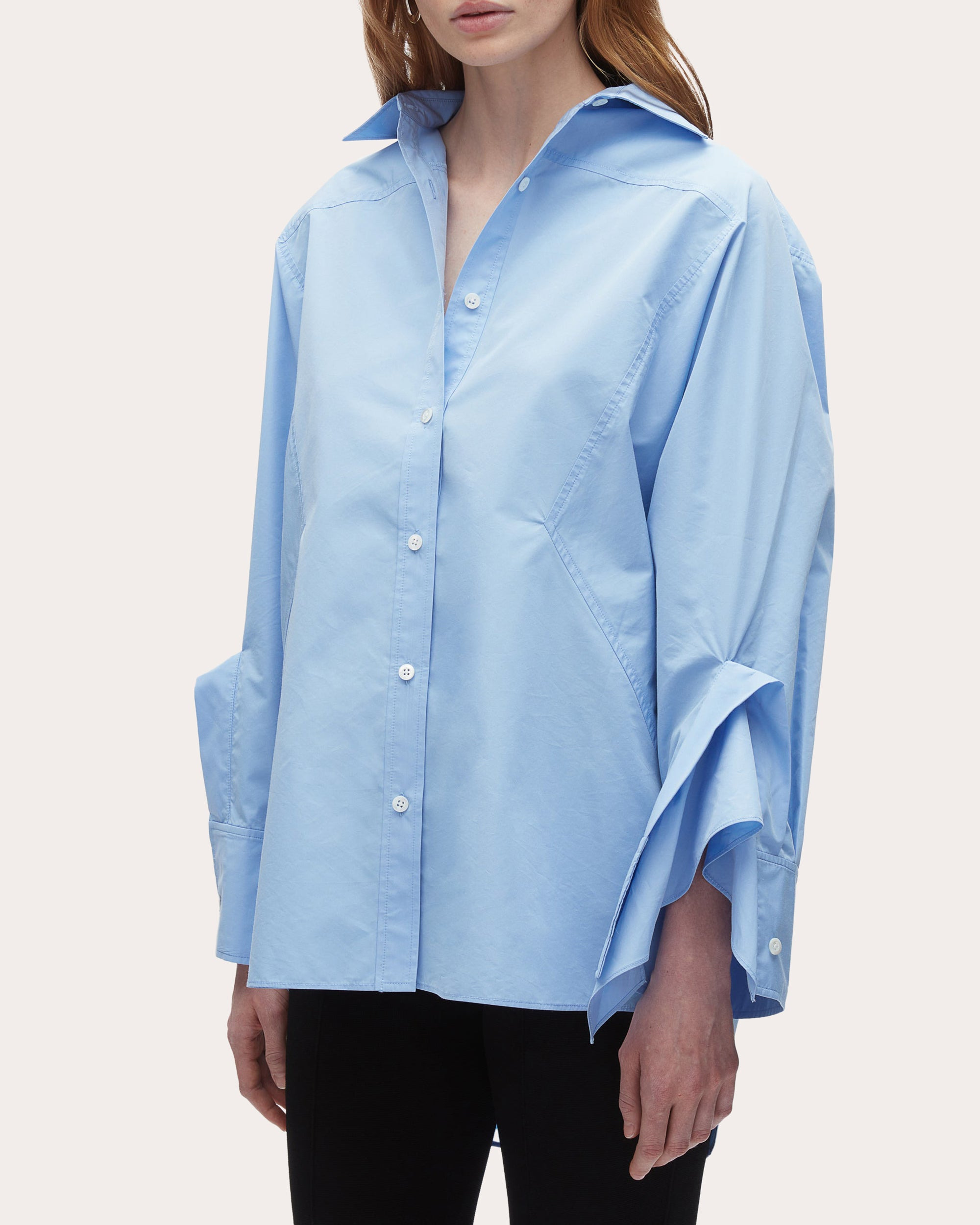 Oversized Ruffle-Trimmed Cotton Blend Shirt - 4