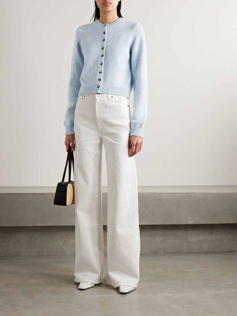 KHAITE Everheart cashmere cardigan Light blue outlook