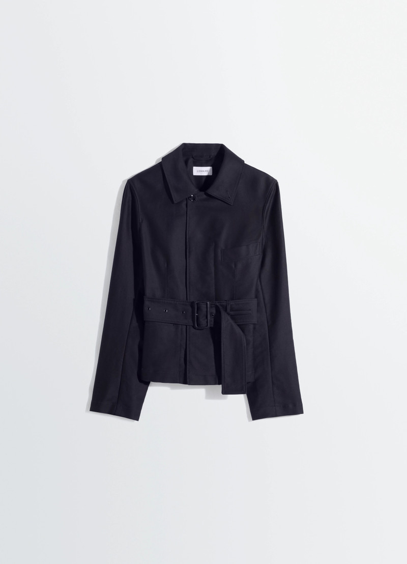 BELTED UTILITY JACKET IN COTTON SATIN 1
