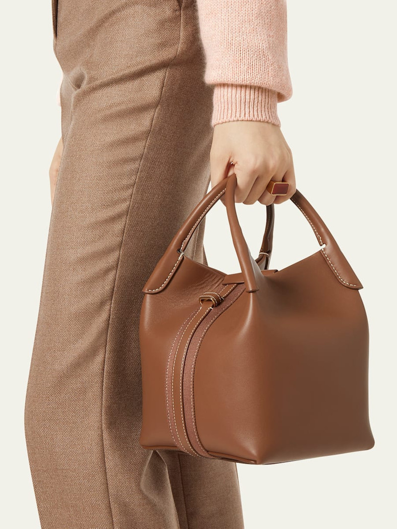 Loro Piana Bale Leather Top-Handle Bag outlook