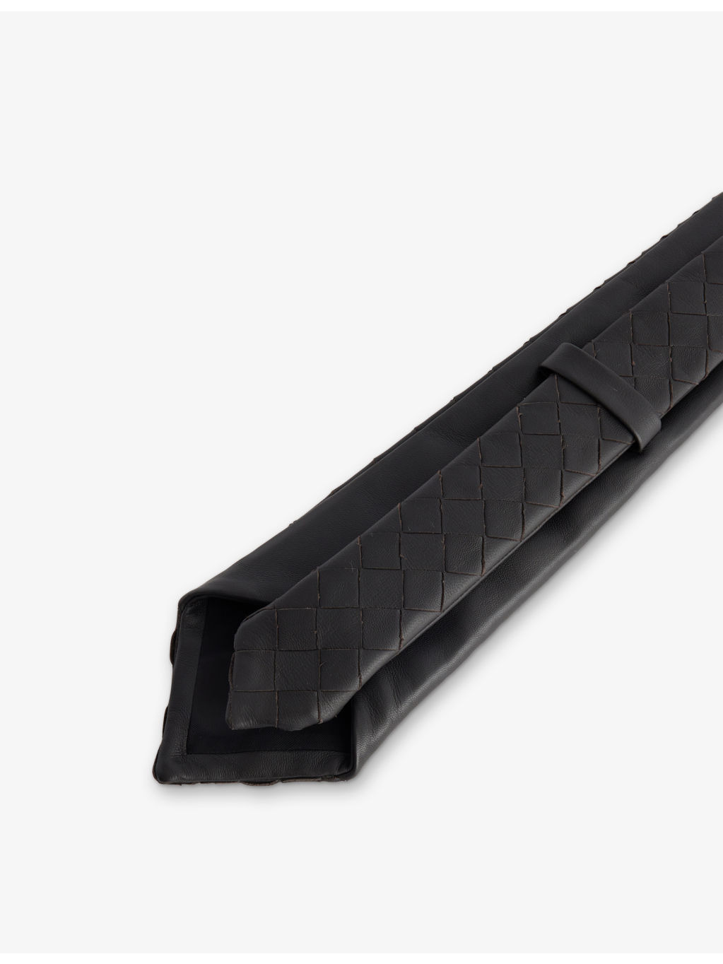 Intrecciato Woven Leather Tie - 3