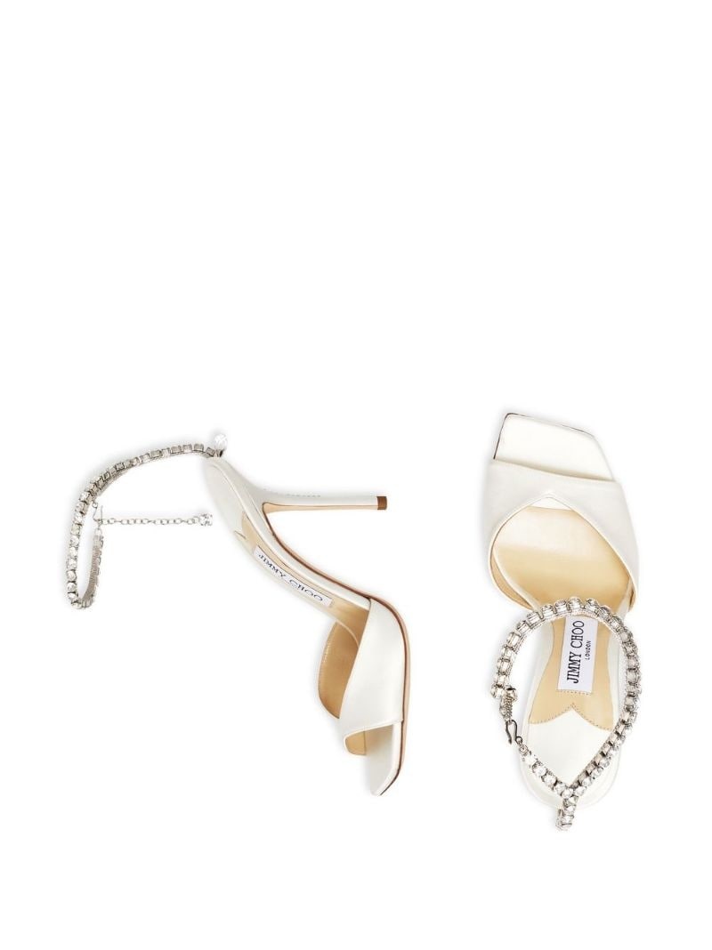 Saeda 100mm crystal-strap sandals - 4