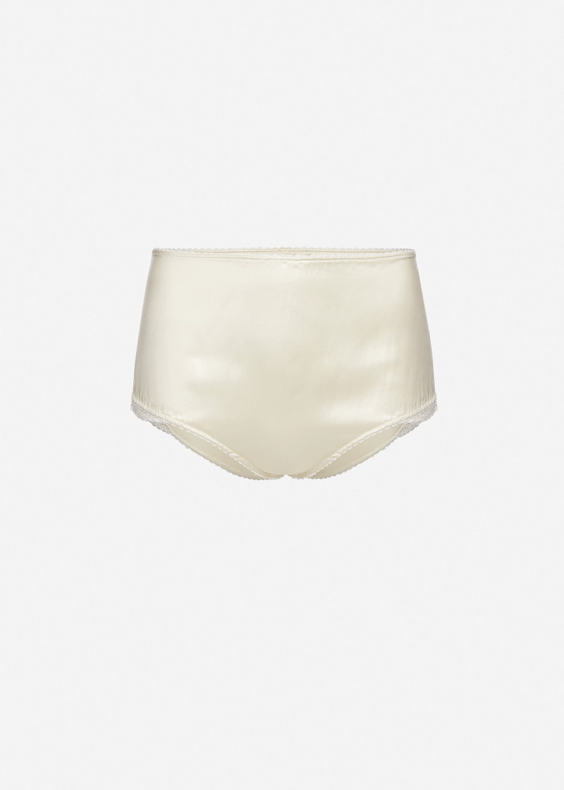 Lace-trim panties in cream 1