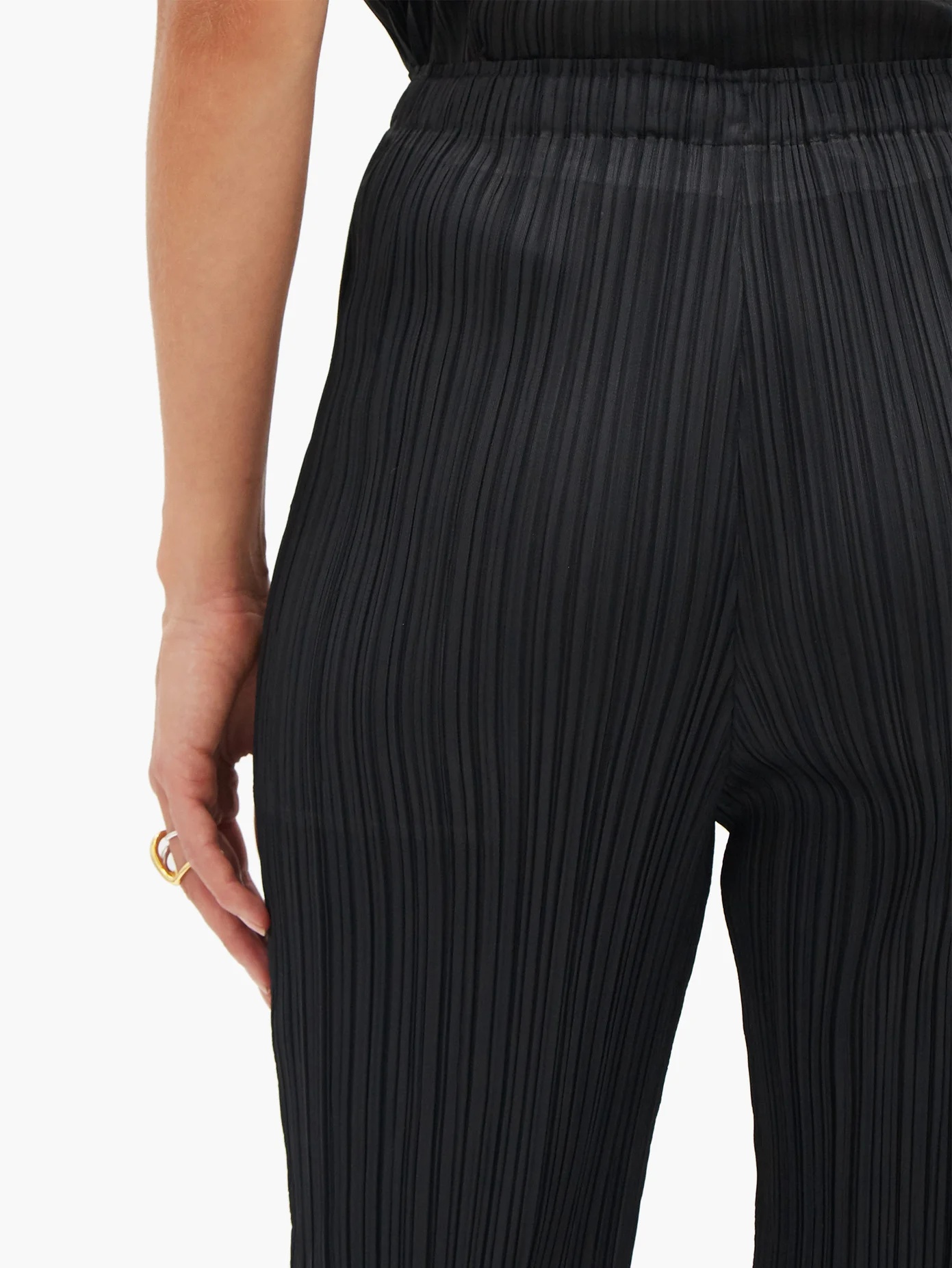 High-rise technical-pleated tapered trousers - 4