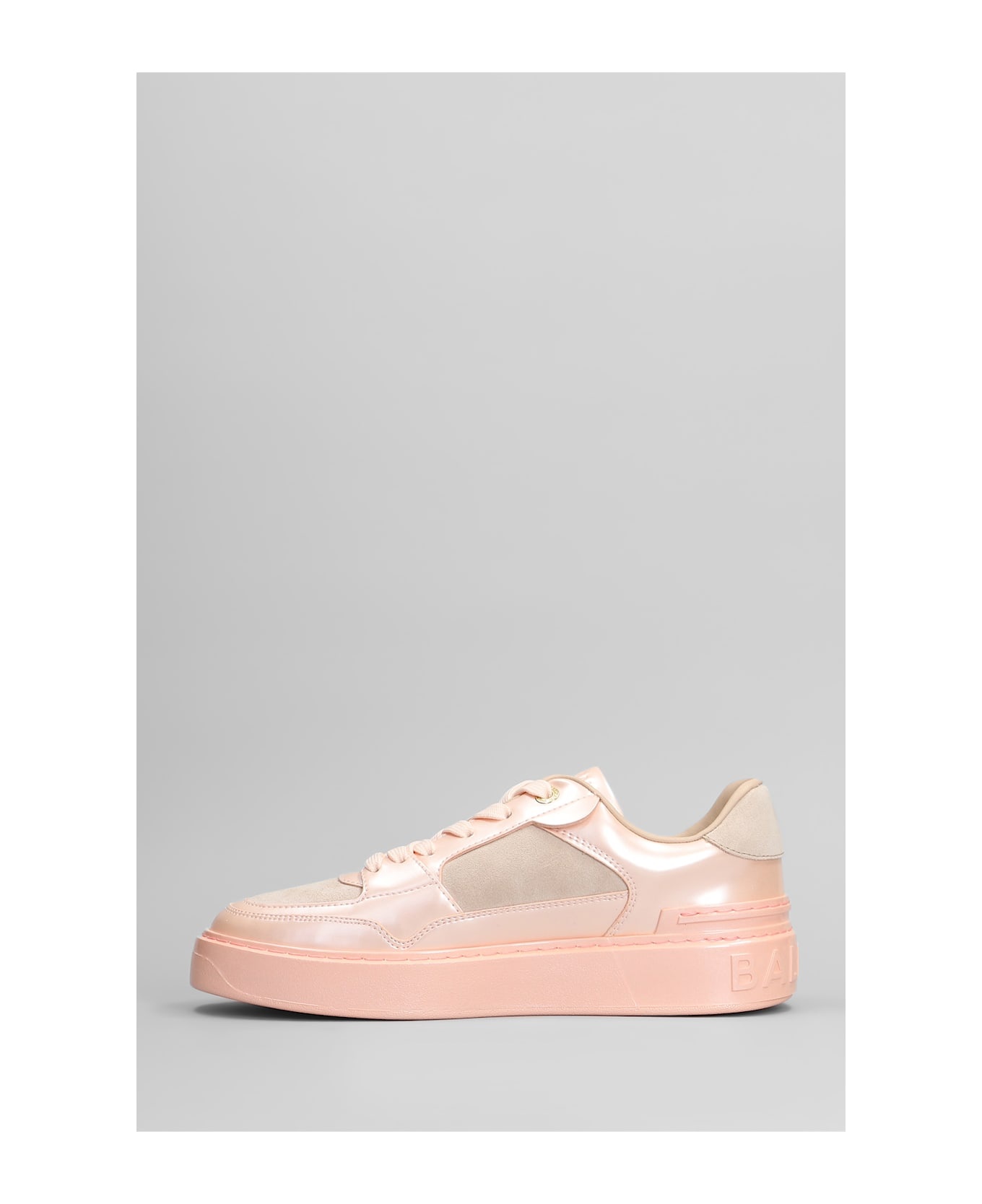 B Court Sneakers In Rose-pink Suede And Leather - 3