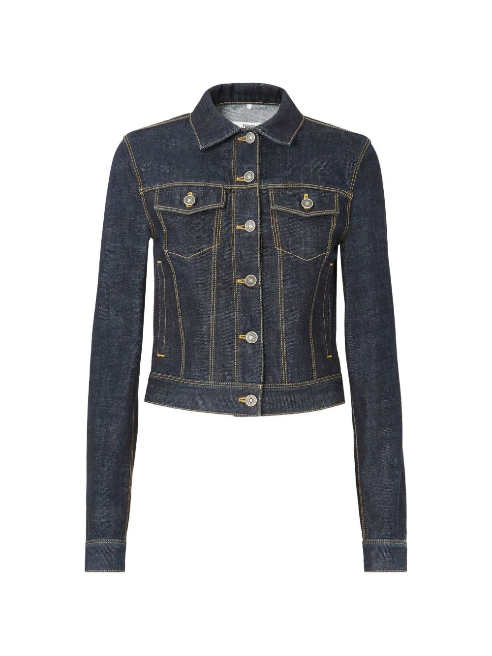 logo-patch denim jacket - 1