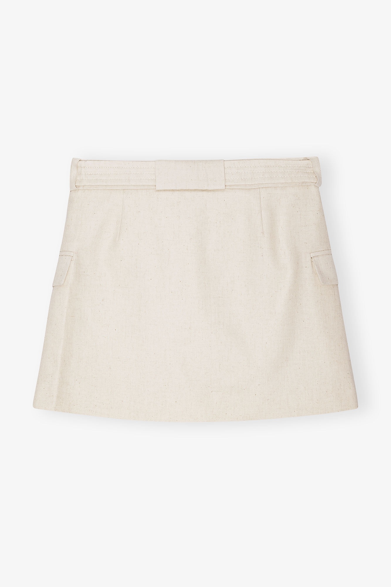 OFF-WHITE COTTON MELANGE TAILORING MINI SKIRT - 5