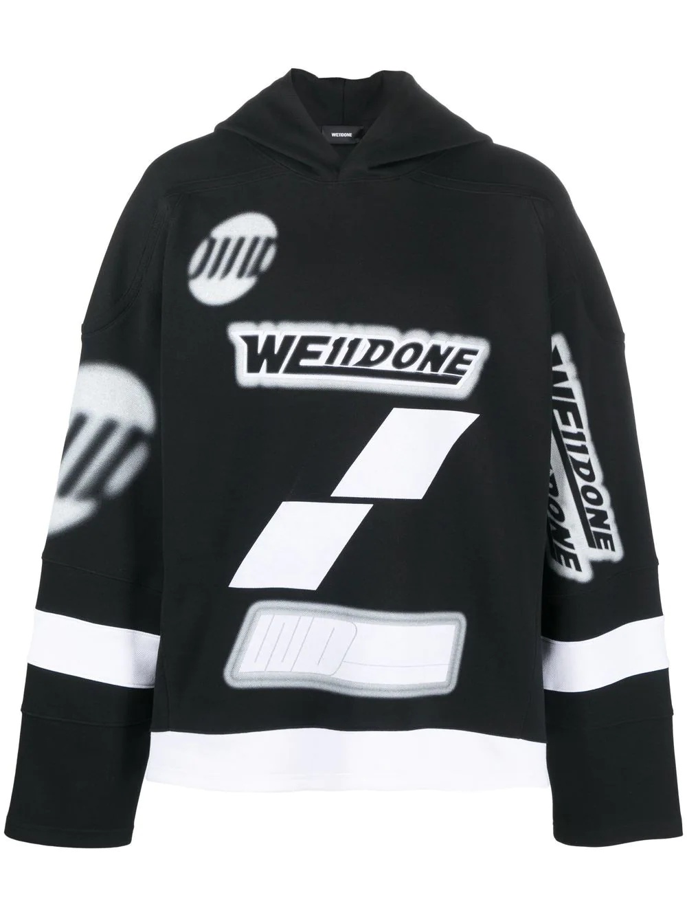 logo-print long-sleeved hoodie - 1