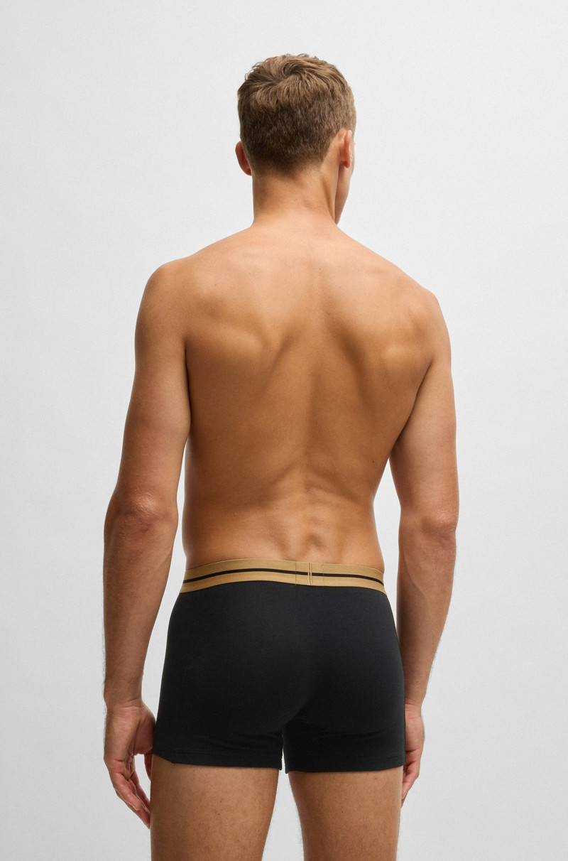 BOSS THREE-PACK OF STRETCH-COTTON BOXER BRIEFS WITH LOGOS outlook