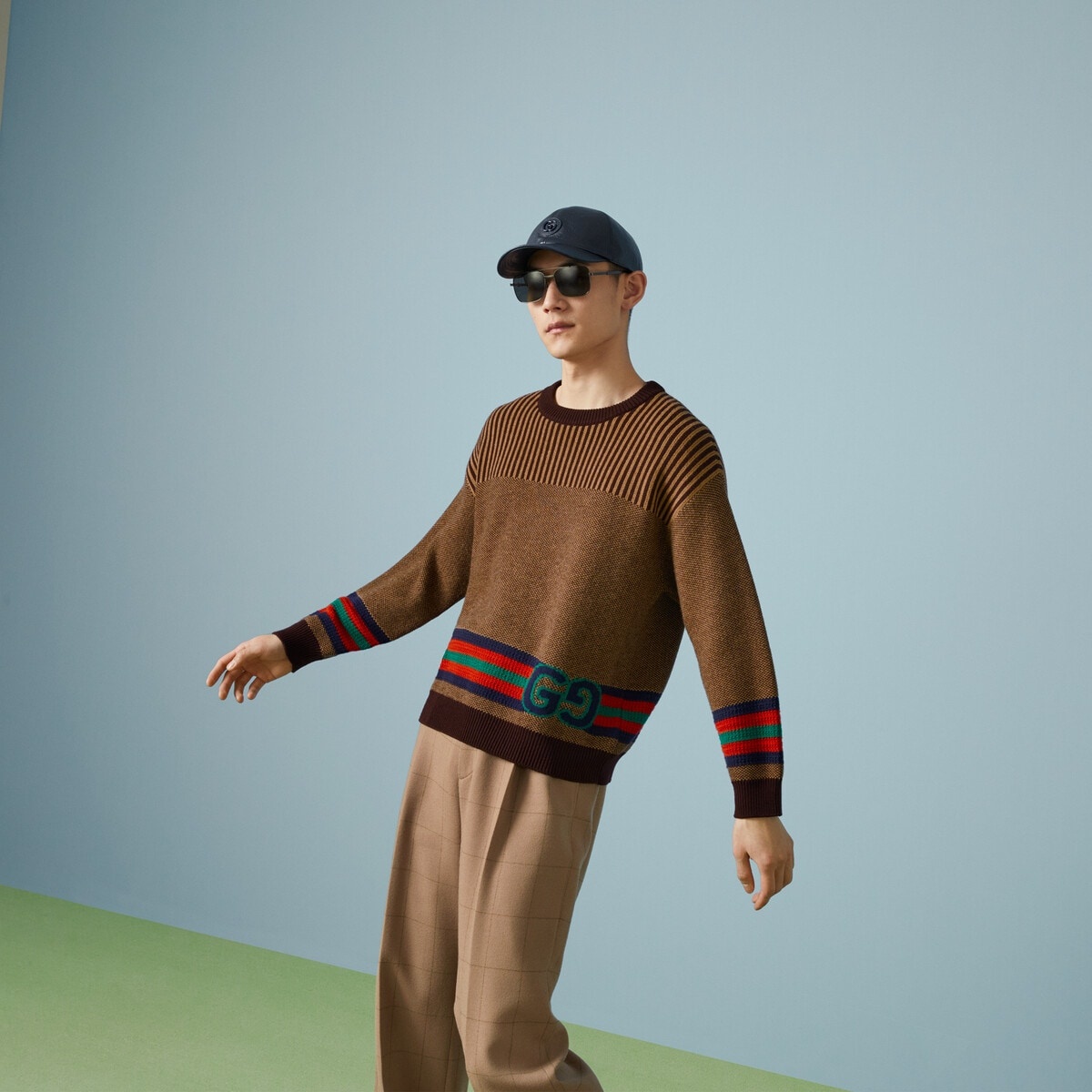 Cotton wool sweater with GG - 5