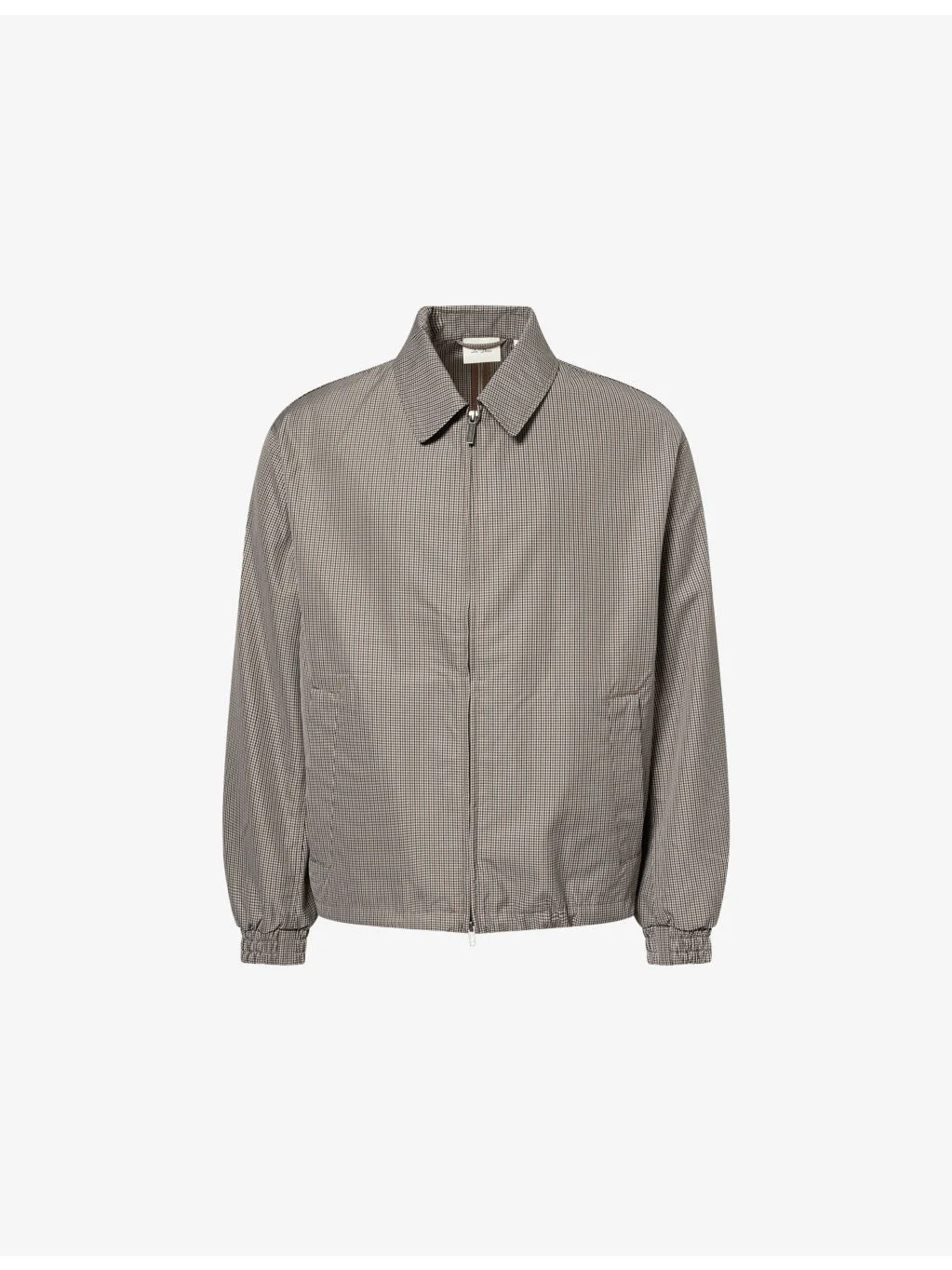 Mini Check-Print Zipper Woven Jacket - 1