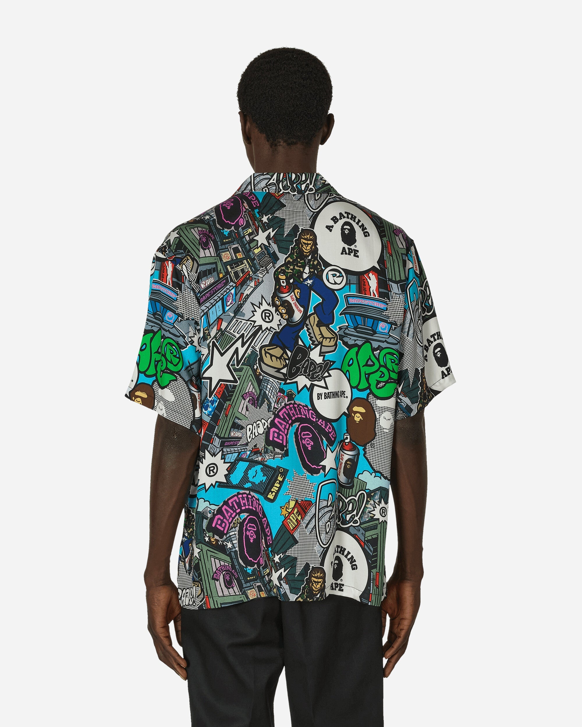 Comic Art Open Collar Shirt Multicolor - 3