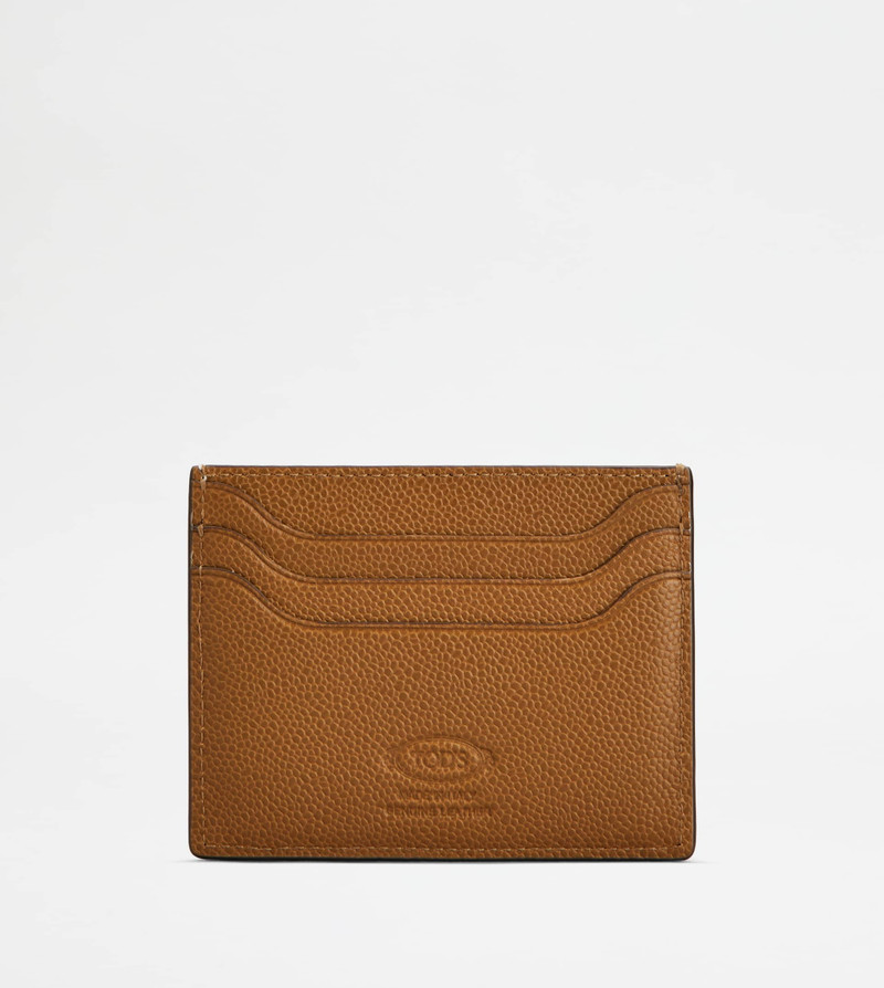Tod's CARD HOLDER IN LEATHER - BROWN, BEIGE outlook