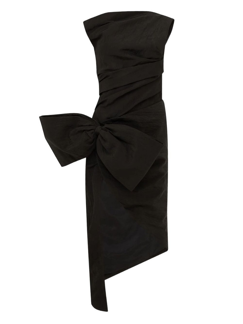 bow ruched asymmetric dress 1