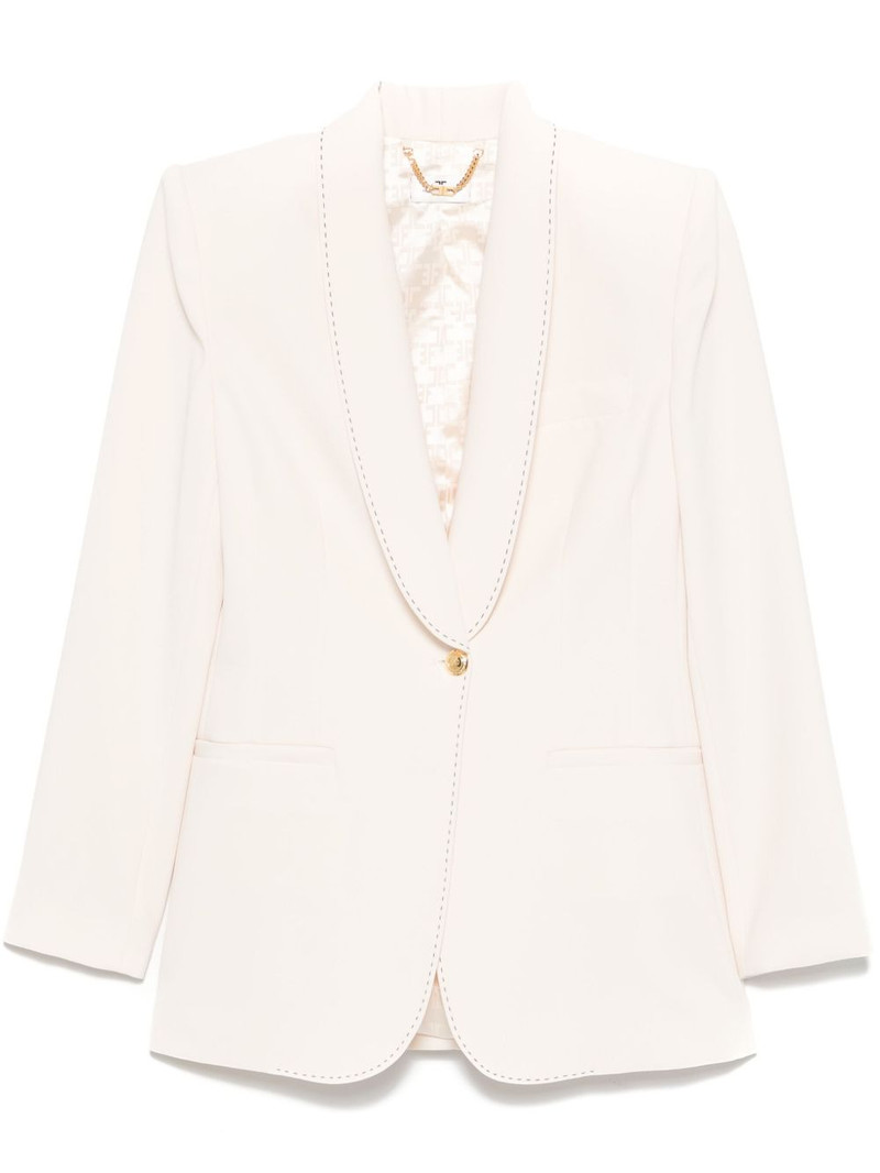 contrast-stitch crepe blazer 1