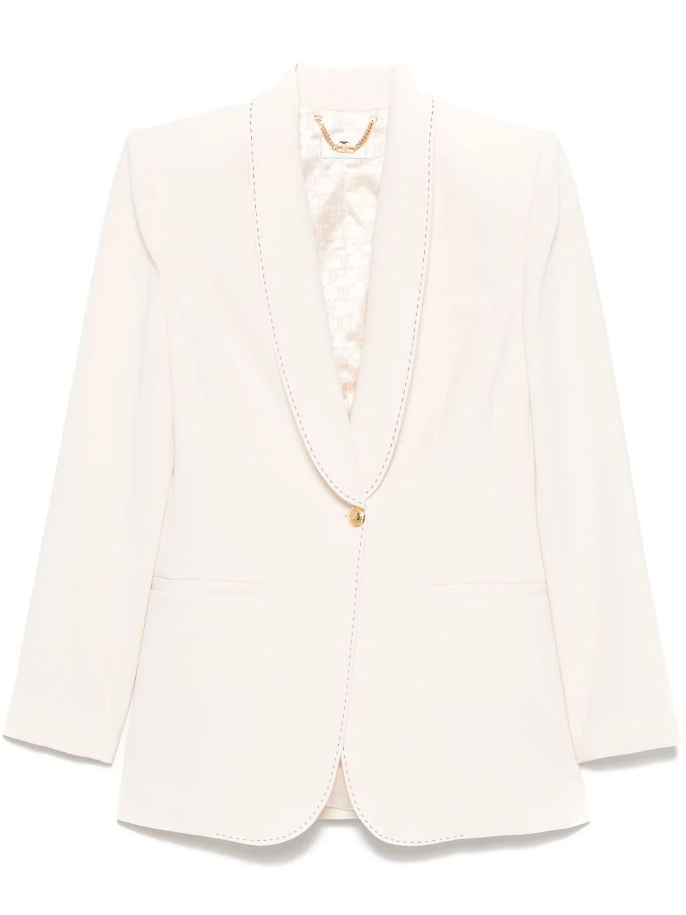 contrast-stitch crepe blazer - 1