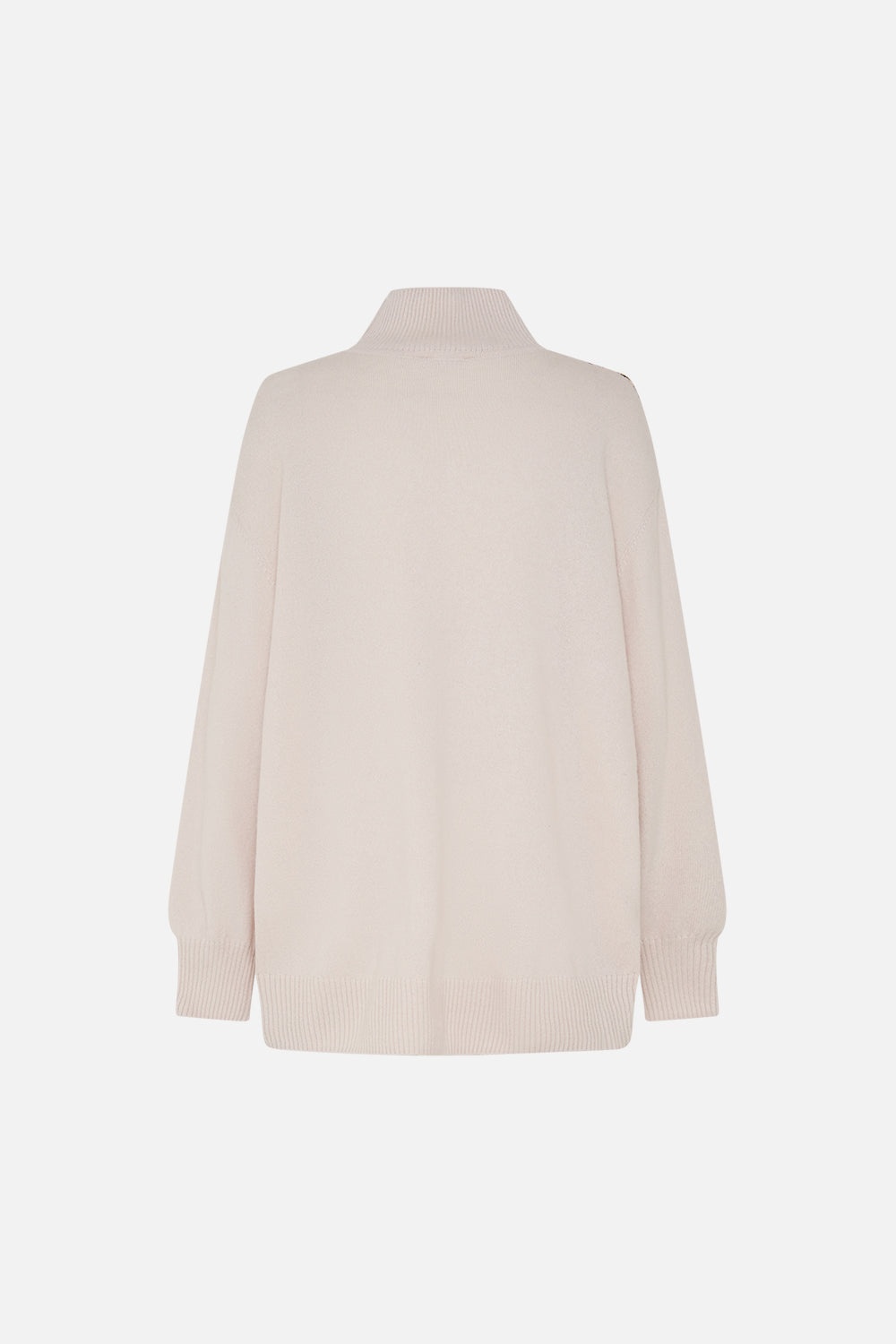 SILK FRONT TURTLE NECK KNIT - 7
