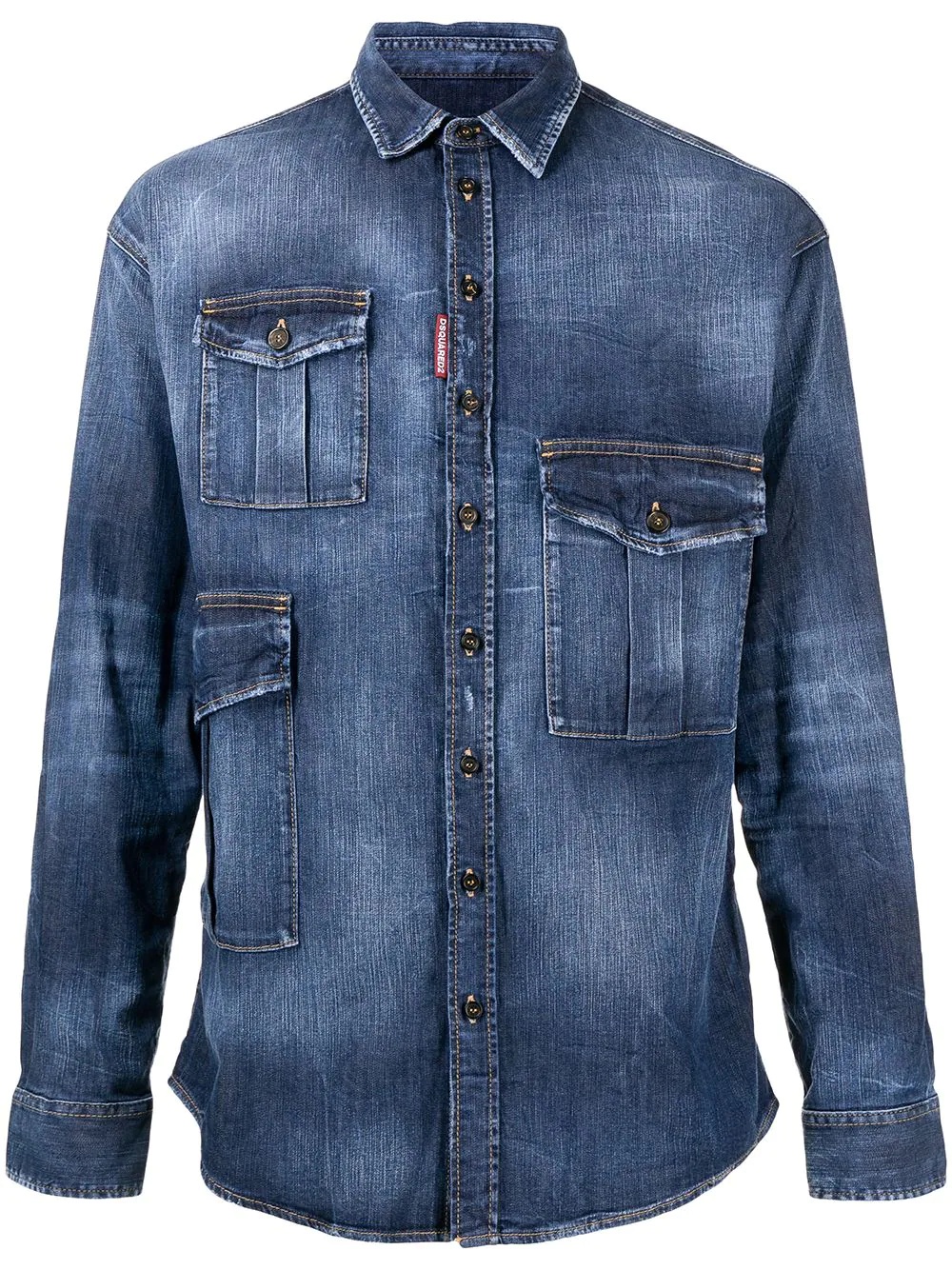 long-sleeved denim shirt - 1