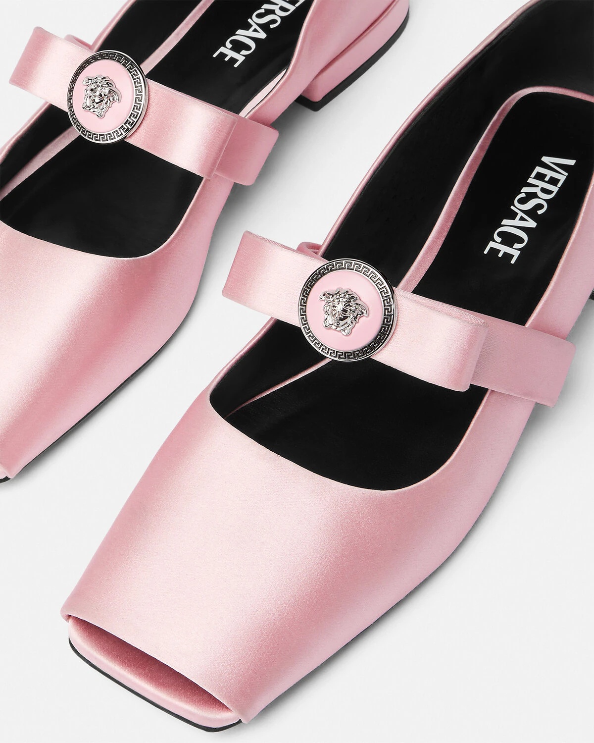 Gianni Ribbon Open Satin Ballerinas - 5