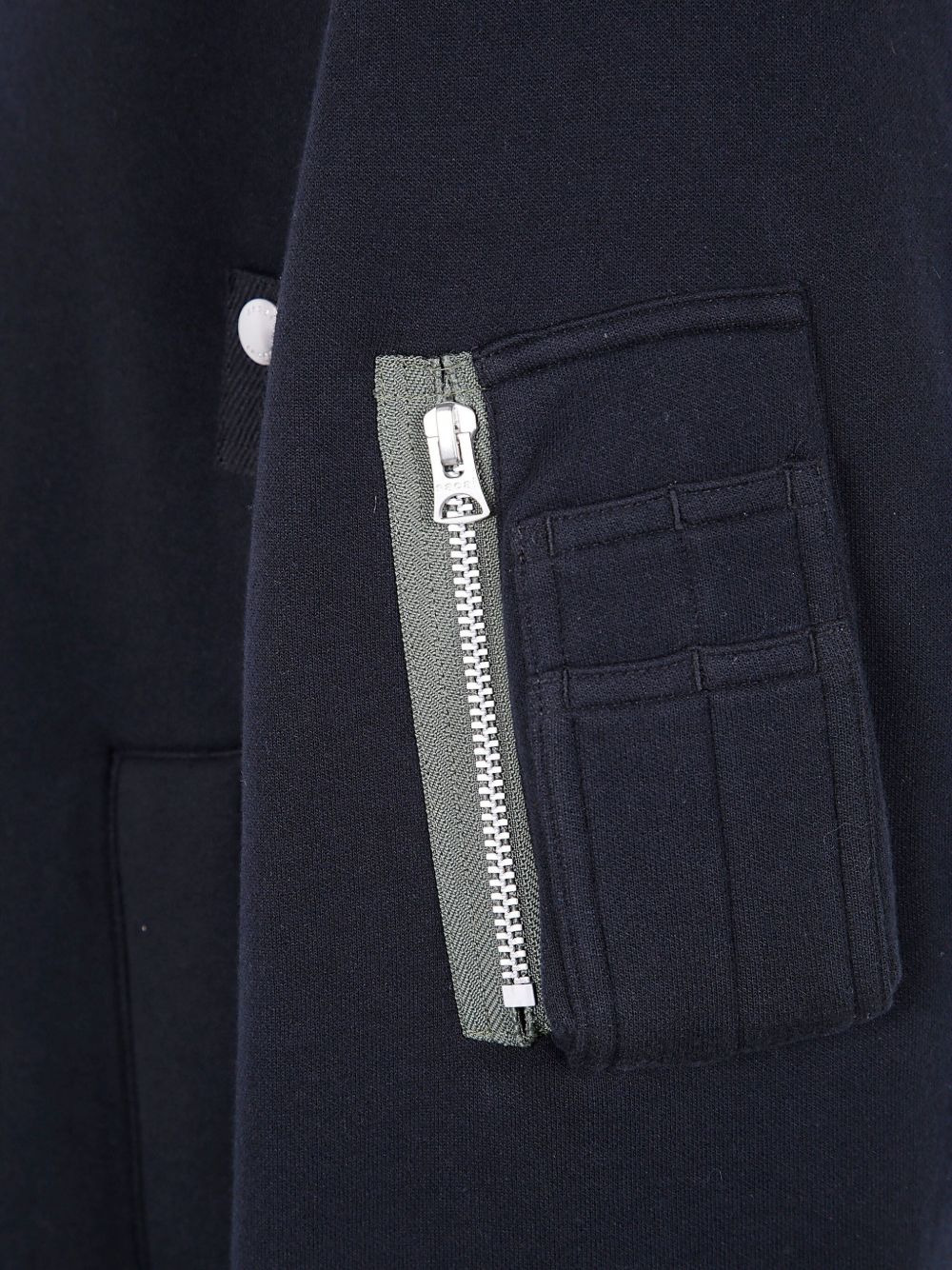 zip-fastening pocket bomber jacket - 3