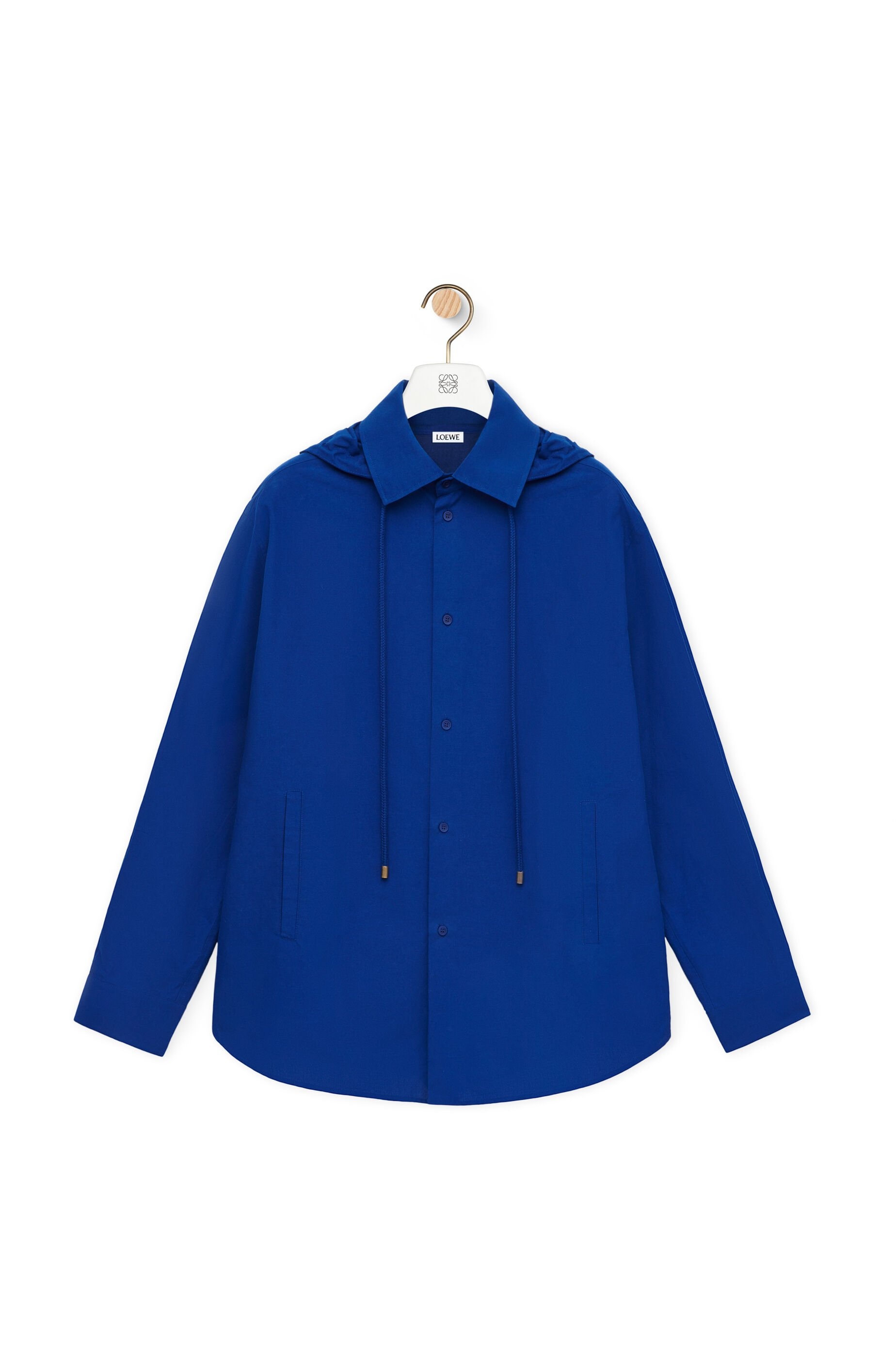 Hooded overshirt in cotton - 1
