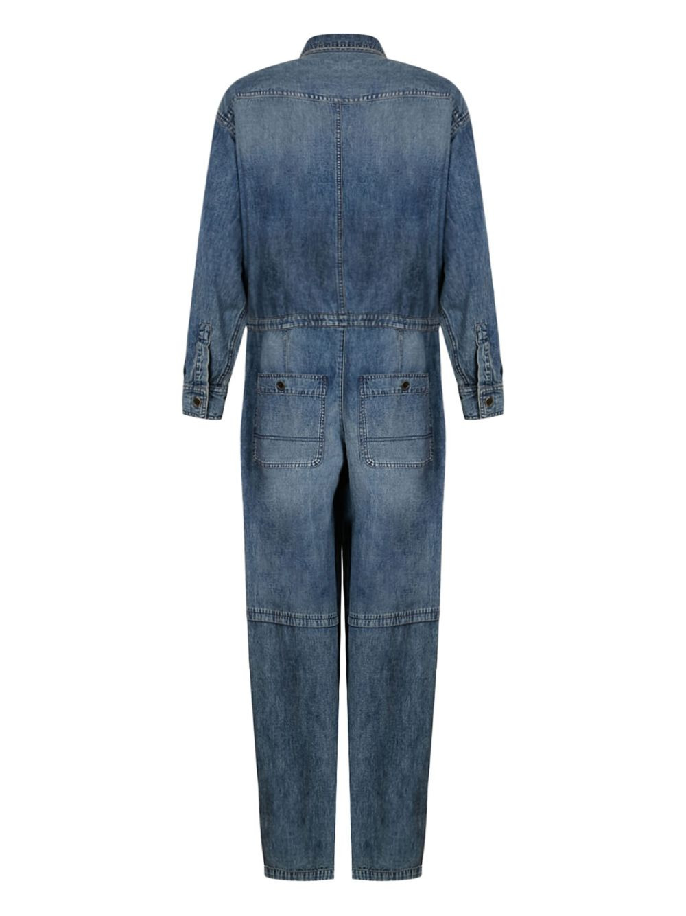button-fastening denim jumpsuit - 2