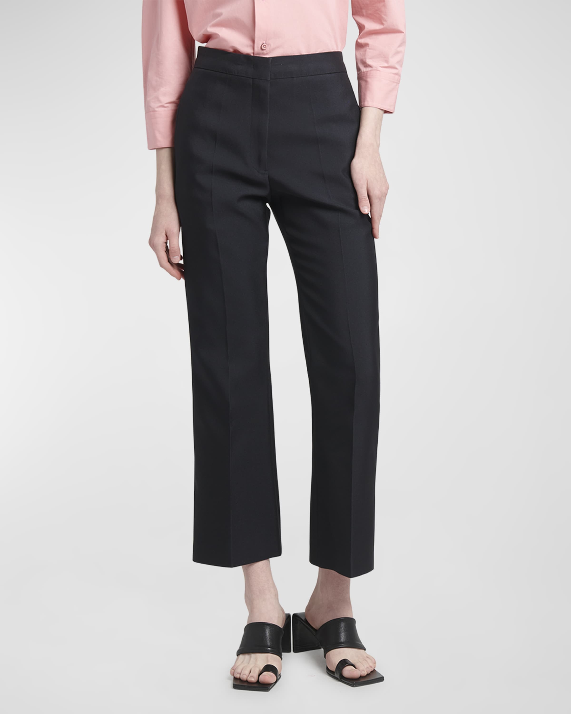 Mid-Rise Straight-Leg Ankle Trousers - 2