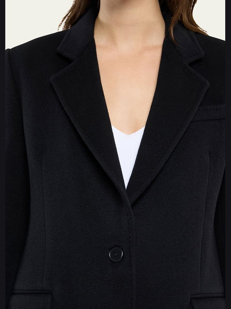 Another Tomorrow Cashmere Blend Tailored Peacoat outlook