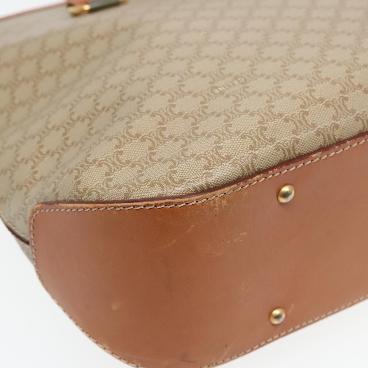 CELINE Macadam Canvas Tote Bag Beige Gold - 9