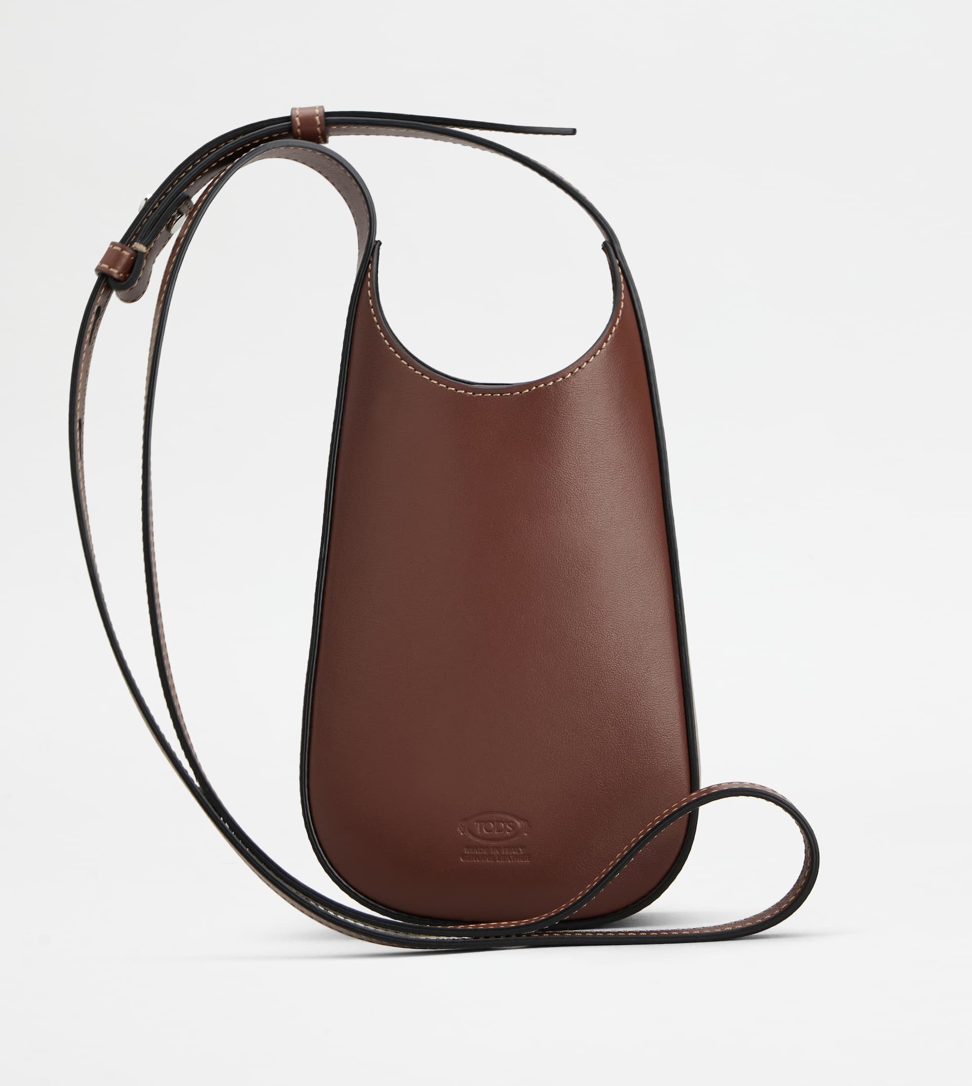 MICRO HOBO DI BAG IN LEATHER - BROWN - 2