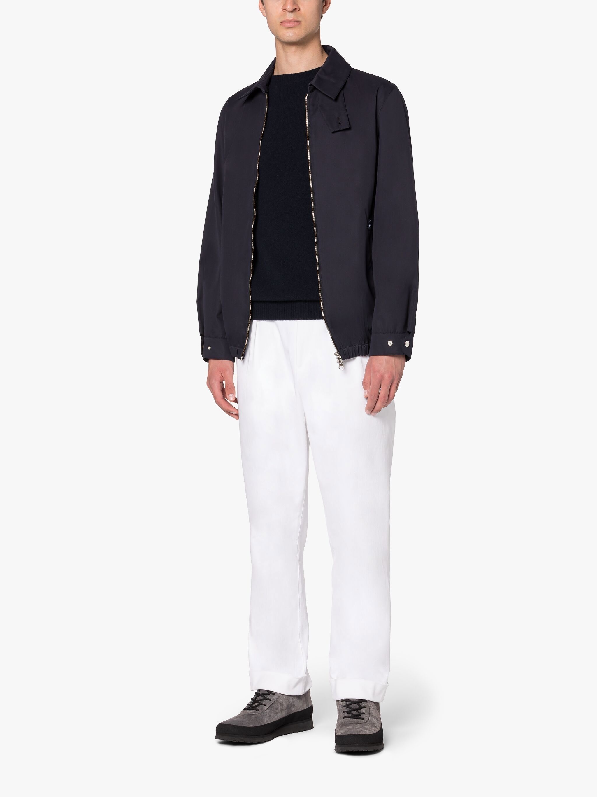 EMMANUEL NAVY GABARDINE COTTON JACKET - 4