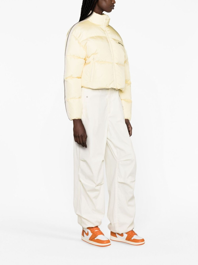 Palm Angels logo-embroidered puffer jacket outlook
