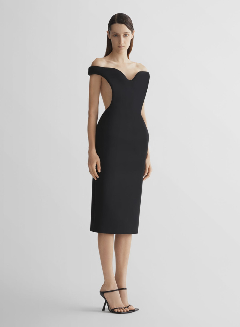 MUGLER black sculptural dress outlook