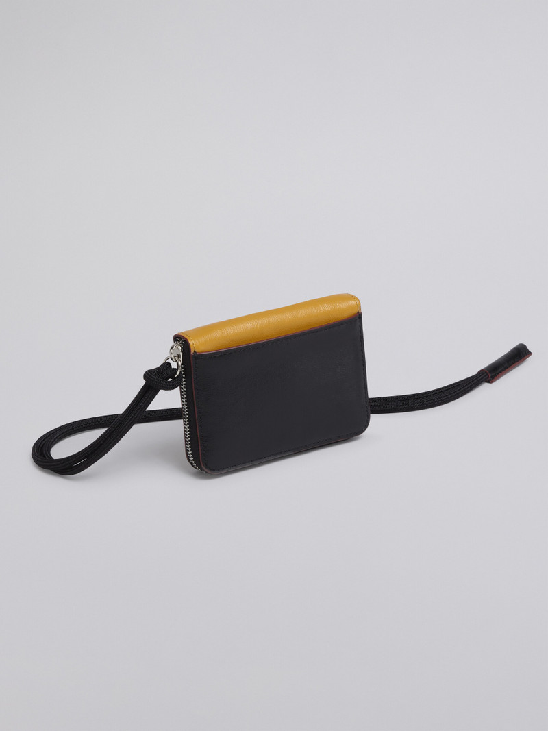 Marni BI-COLOURED YELLOW AND BLACK CALFSKIN MUSEO WALLET WITH SHOULDER STRAP outlook