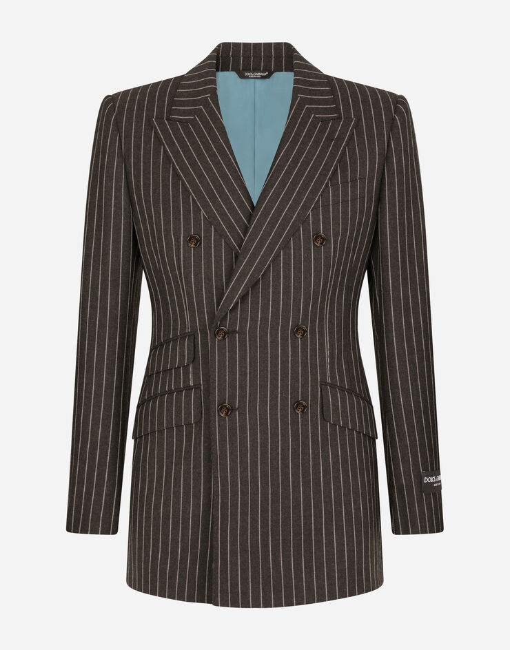 Double-breasted pinstripe wool Beat-fit jacket - 3