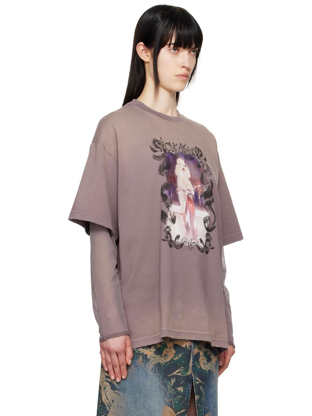 Purple Layered Print T-shirt - 2
