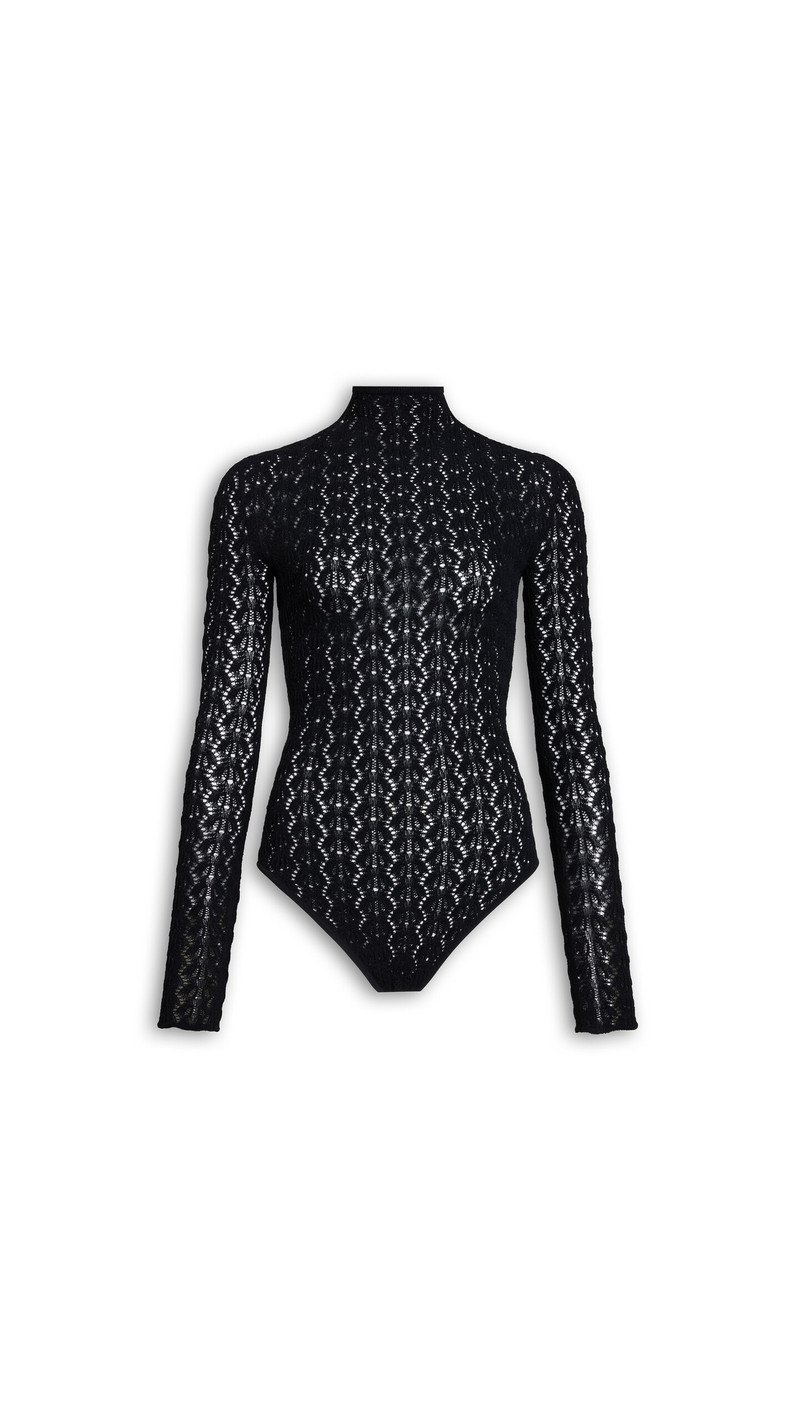 HIGHNECK STRETCH LACE BODYSUIT 1
