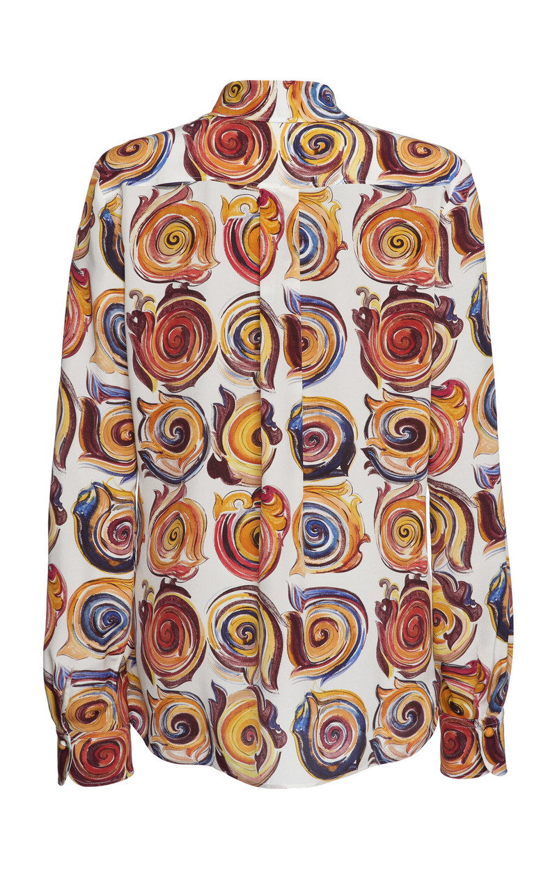 Chloé Organic Silk De Chine Button-Down Shirt print outlook